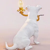 Italian Animal Thread Dog Table Lamp, Nordic Creative Living Room, Bedroom Study, Bedside Decorative Ornaments, Resin Lamps 1