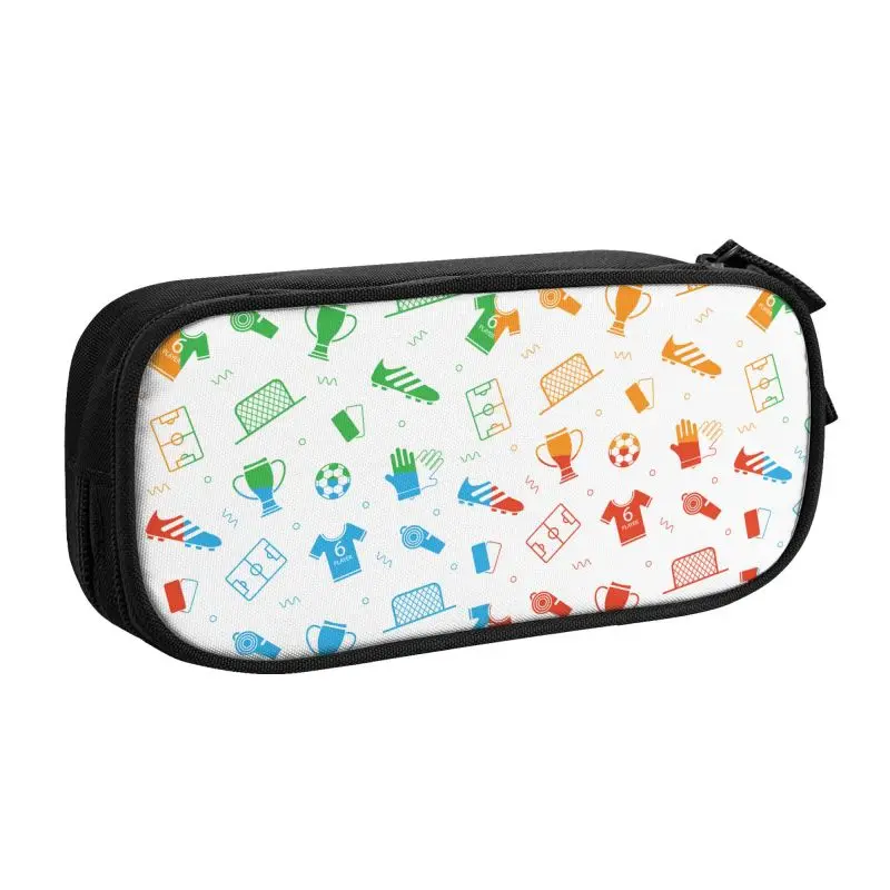 Astuccio Kawaii Calcio Motivo Football, Grande Portapenne Oxford Con Scomparti, Regalo Per Bambini E Ragazzi (Marrone) - 3