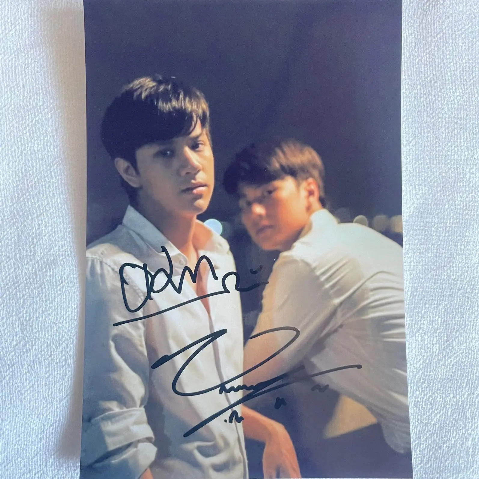 Bad Buddy Series Ohmnanon Ohm Nanon Couple Signature Photo Hand  