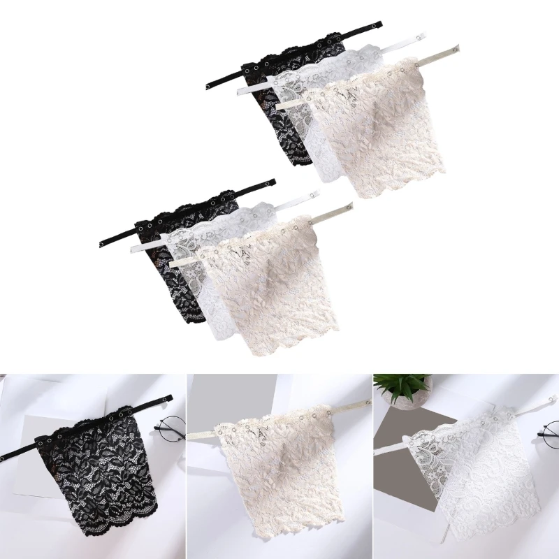 Ladies Lace Camisole Clip-On Mock Fashion Bra Insert Overlay Modesty Panel Vest Anti Peep Invisible Bra for Summer 6pcs women tank tops,lace camisole tops