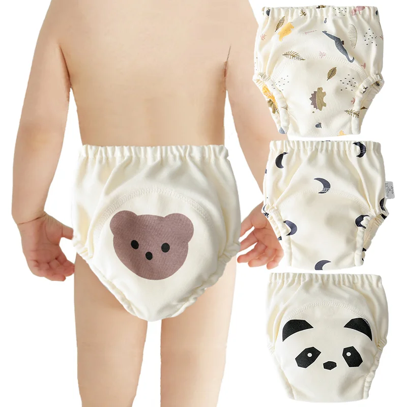 

Baby Cartoon Cotton Animal Bear Squirrel Vegetable Waterproof Diaper Pockets Diapers Training Pants Gauze Diaper Baby Underwear