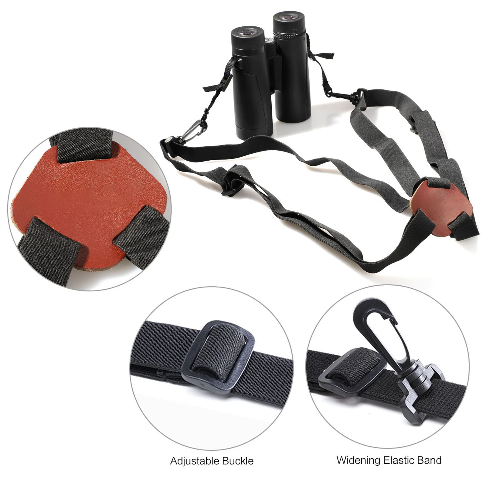 Leather Webbing Optics Binocular Harness Strap X-shaped Adjustable Belt Monocular Harness Strap Powerful Binoculars Telescope 2