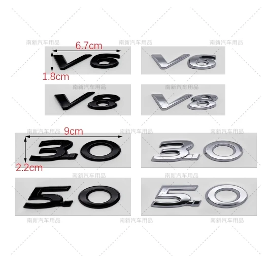 Car Styling 3D 3.0 5.0 V6 V8 Car Abs Reartrunk Fender Badge Adesivo Body Portellone Dispecome Emblem Per Jaguar Xe Xf Xj