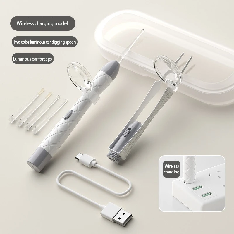 Ear Cleaning Tool Ear Picker With Light Ear Cleaner Wax Removal USB Rechargeable Ear Wax Remover Set Portable 2
