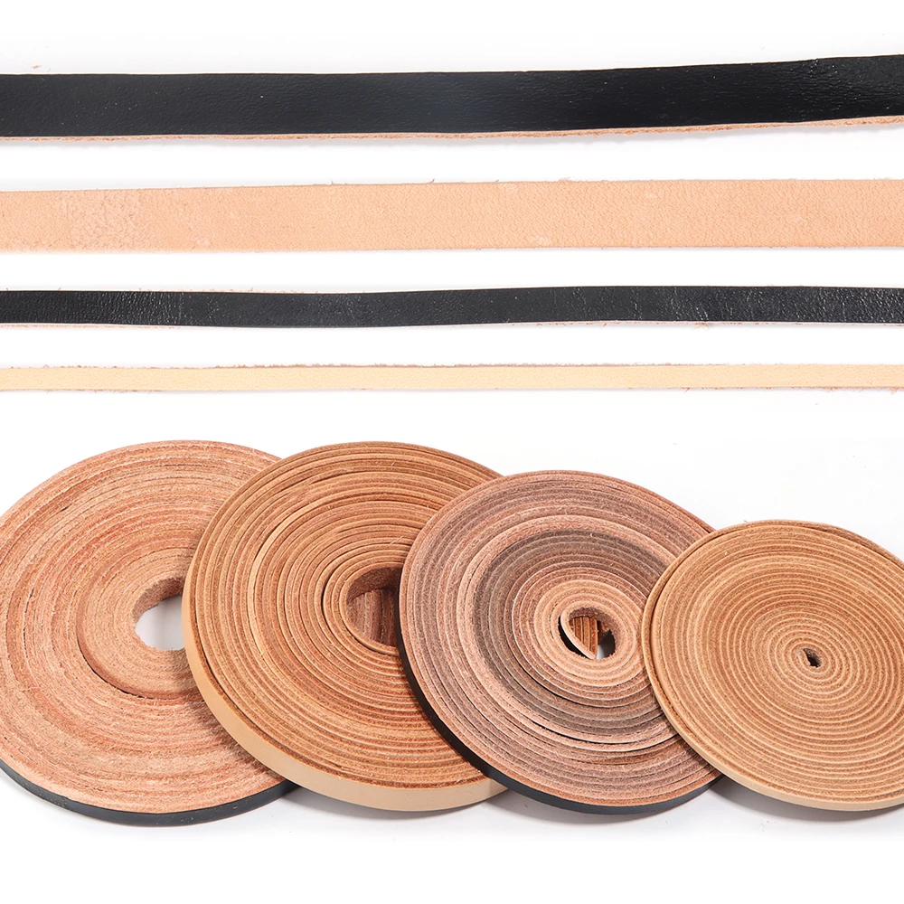 2Yards/Lot 3-10mm Cow Leather Cords Flat Thong Leather Cords For Ornament Making DIY Crafts Material Clothing Charm Accessories
