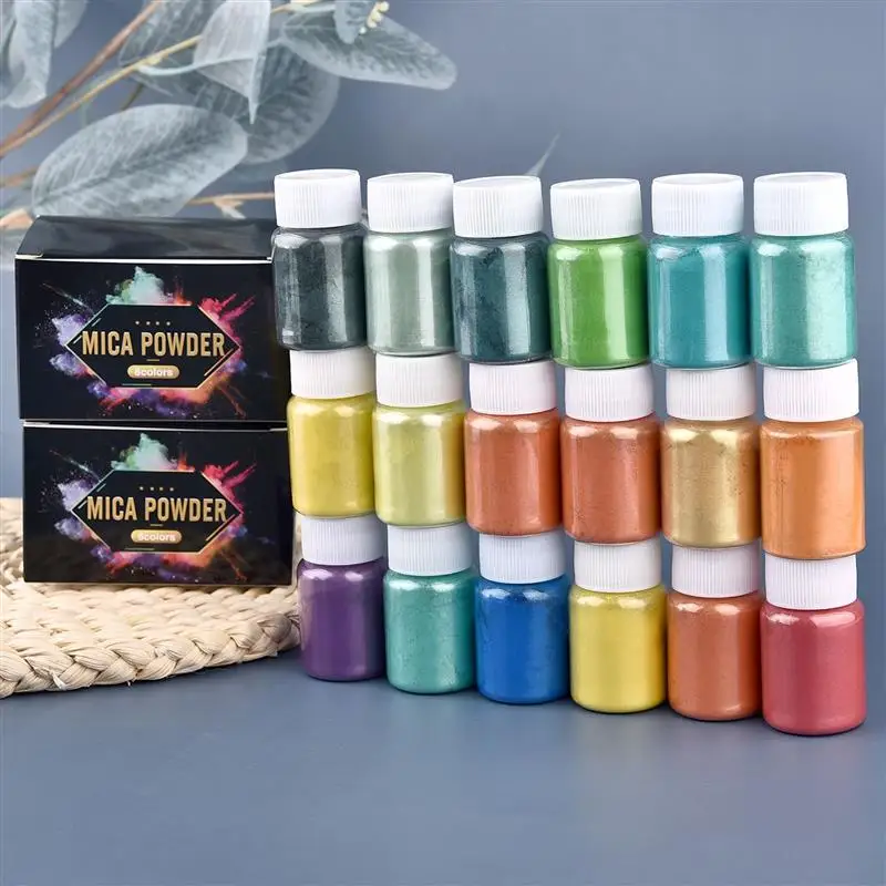 6 Pcs-Set Epoxy Resin Dye Mica Powder Powdered Pigments Set Resin Mica Pearlescent Pearl Box-Packed Micas Colorants epoxy resin dye