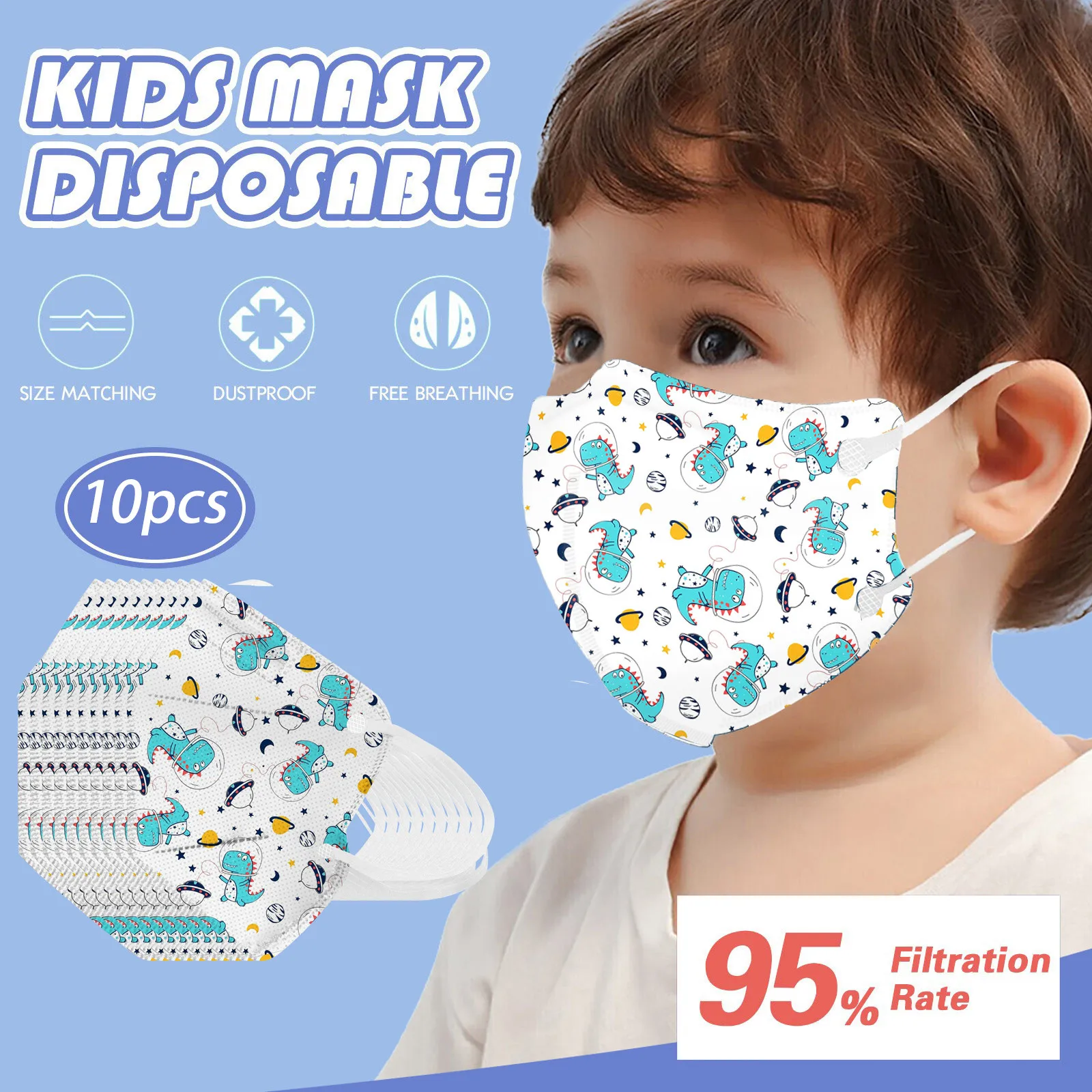 5-Layer Astronaut Series Printed Face Masks For Children Daily Protective Breathable Face Mask Outdoor Dust-Proof face mask