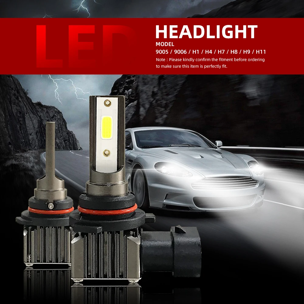LED Lights LED Bulbs LED Headlights LED Car Lights LED Car Headlights Car Headlamps 2Pcs 9005 HB3 9006 HB4 30000LM Super Bright