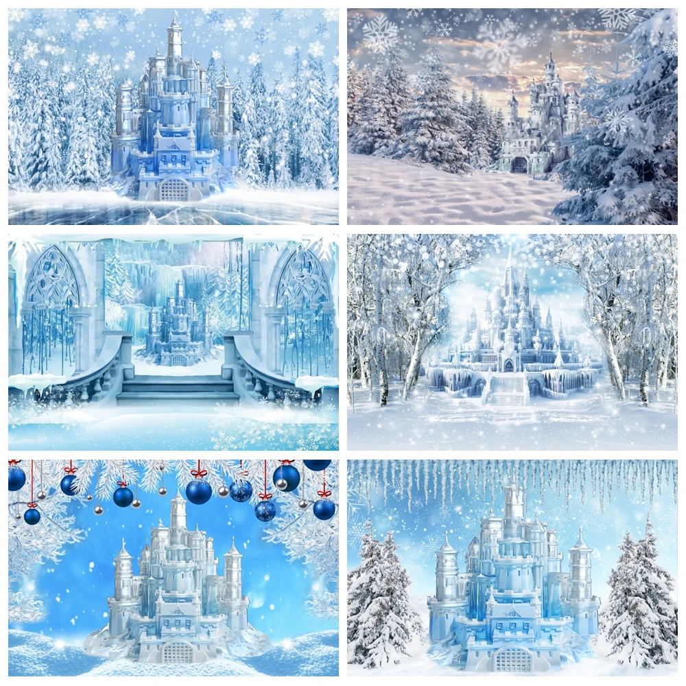 Château d'hiver photographie toile de fond noël neige paysage château de  glace pays des merveilles enfants anniversaire Portrait fond Photo Studio -  AliExpress, image size:1000x1000