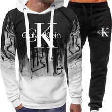 

Men's Winter Hoodie Sets Tracksuit Sportswear New Men Sweatshirt+Sweatpant Suit Fashion Brand Streetwear Pullover Clothes