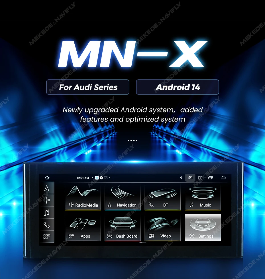MEKEDE 10,25 ''Android 14 Drahtlose Carplay Auto Radio Für Audi A5 S5 B8 A4 A4L S4 2009 - 2017 4G WIFI Multimedia Stereo GPS Navi – Detail 16