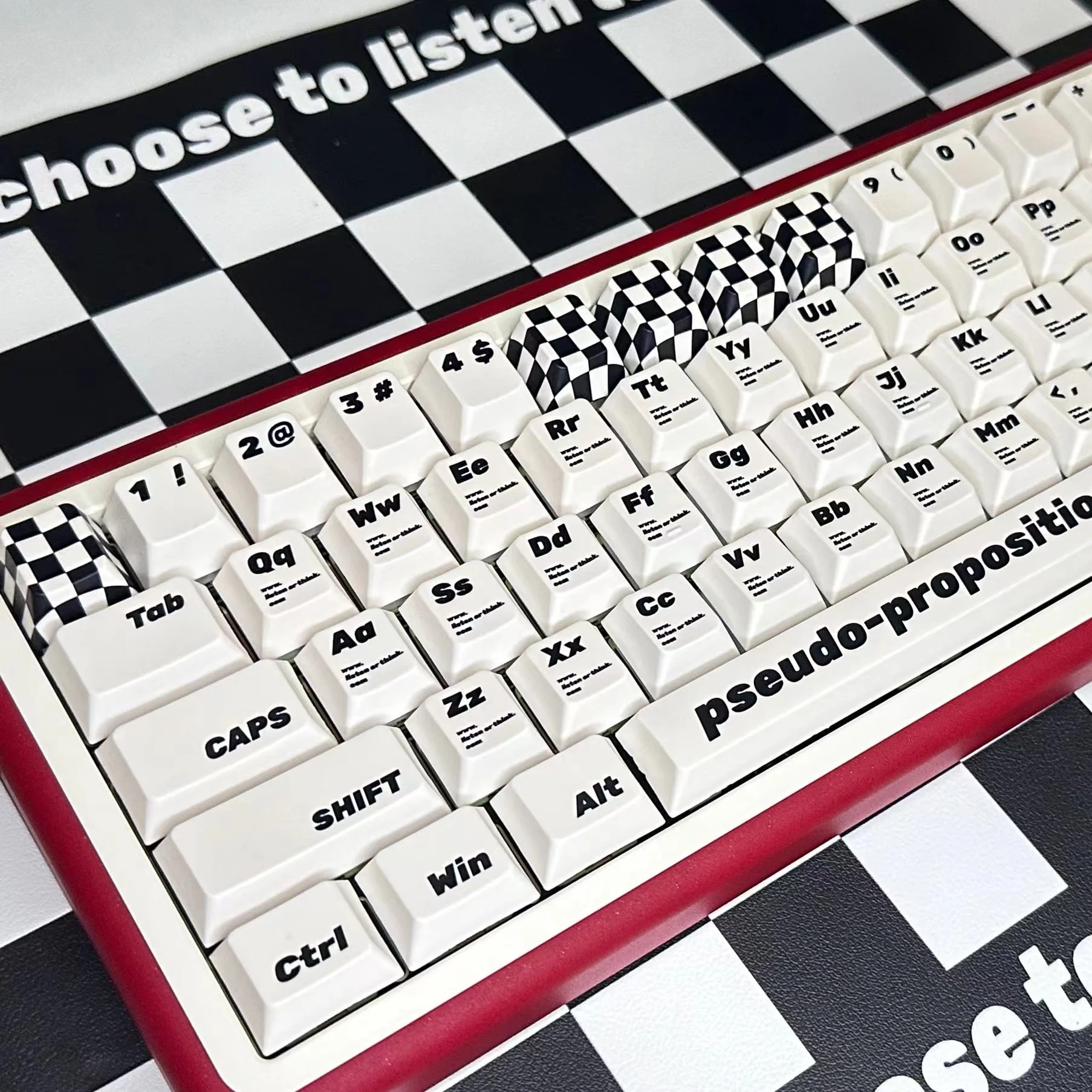 Checkerboard Retro Keycap Estilo Preto e Branco Alto Material Pbt Apto para Ansi Layout Iso Teclado Mecânico Faça Você Mesmo 133 Teclas