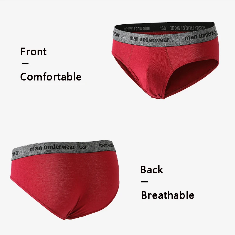 Breathable Cotton Men's Underwear Casual Letter Mans Briefs