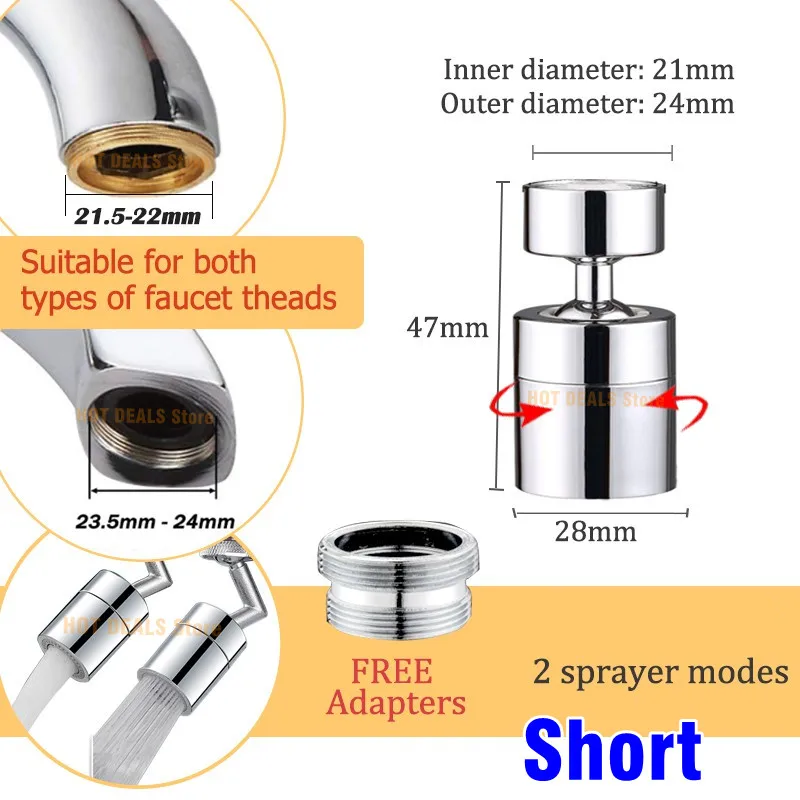 Dual Function 360° Swivel Anti-Splash Faucet Aerator with Water Filtering Nozzle