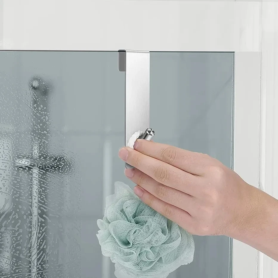 Bathroom Shower Door Back Stainless Steel S-Shape Hook for Towel and Bathrobe