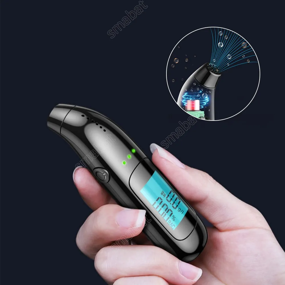 

alcohol detector, alcohol detector, portable alcohol detector, three color indicator light for drunk driving, USB charging detec