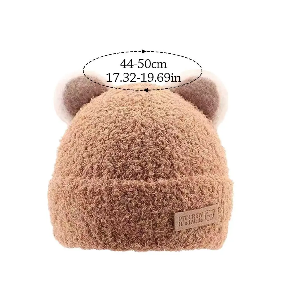 5 Months-3Year Windproof Solid Color Knitted Hat Cute Children Warm Cap Soft Cartoon Beanie Hats Children