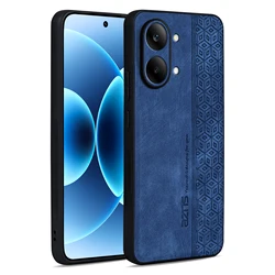 Luxury Leather Case Cover with Fall Resistance and Lens Protection for Poco X5 Pro (Blue)
