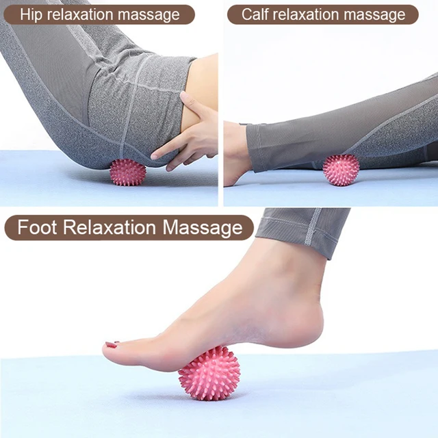 Foot massage ball with spikes pilates yoga Sports Fitness Muscle Relaxation  massage ball plantar fasciitis therapy ball AMQ001 5