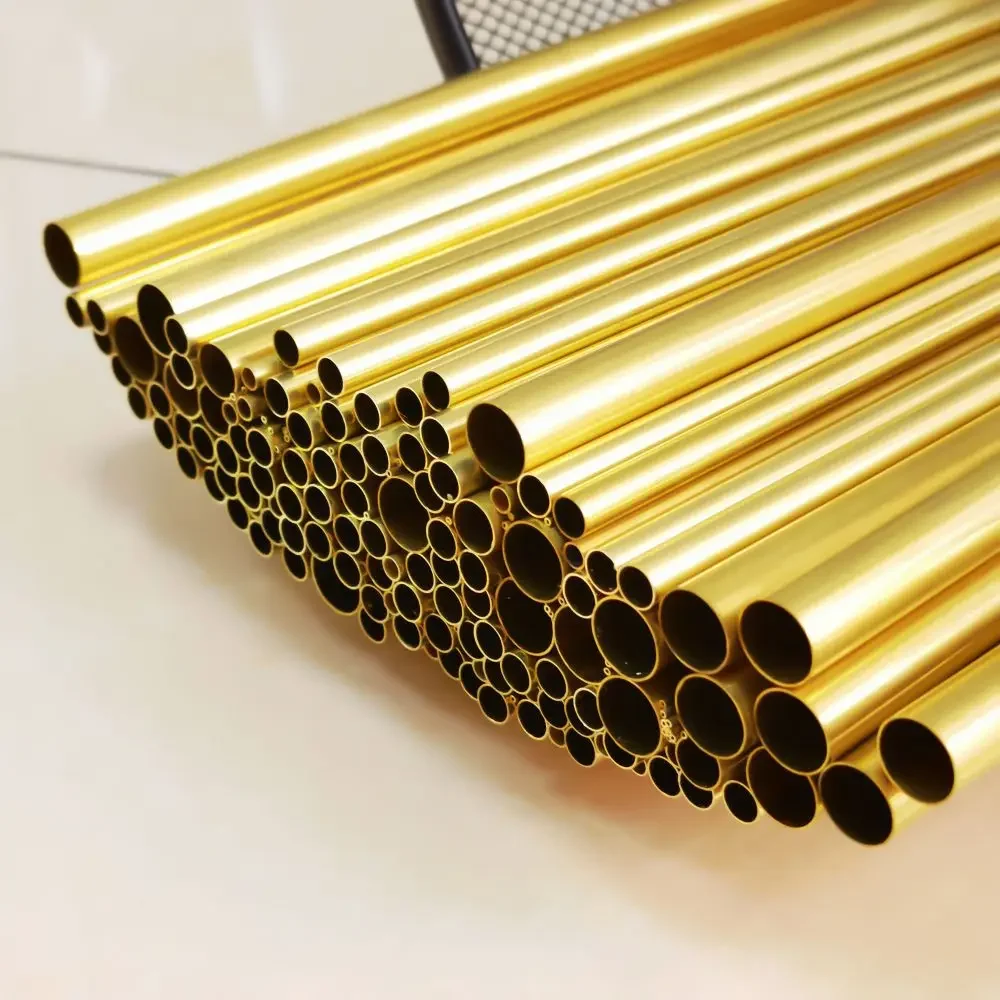 Brass tube OD1-7.5mm length300 500mm Round Brass alloy Pipe Straight Small outer diameter finish draw precise thickness 0.2-3