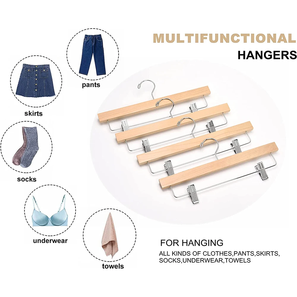 Wholesale 12 Pack 14 inch Clear Plastic Skirt Hangers with Adjustable Clips  Manufacturer and Supplier