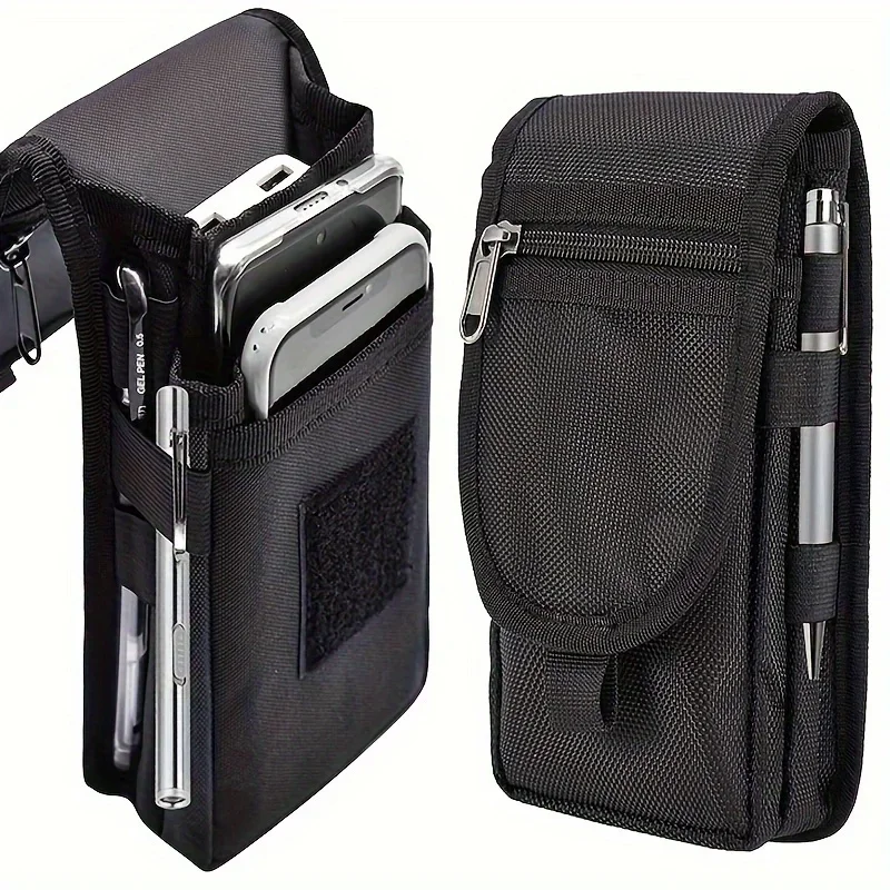 Versatile Casual Waist Bag with Flip-Top and Pen Holder