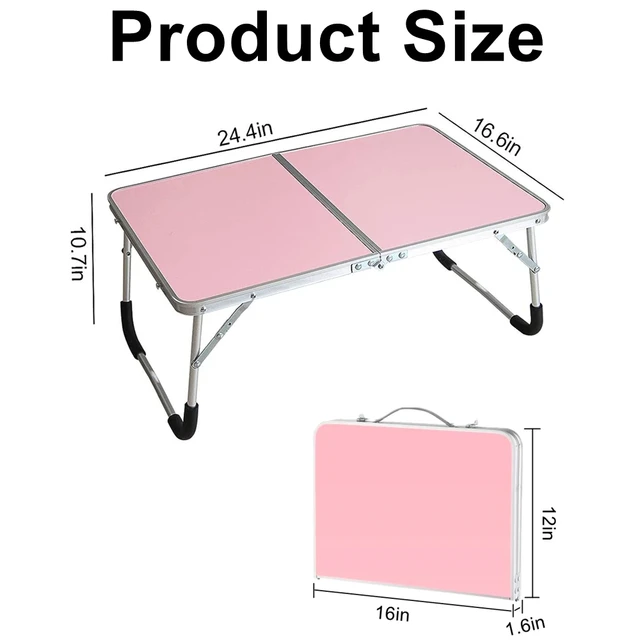Escritorio plegable portátil para ordenador portátil, Mini Mesa de Camping, espacio de almacenamiento plegable con mesa de Picnic, Mini Escritorio de regazo, soporte de lectura - Imagen 2
