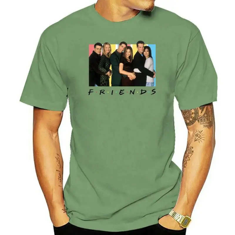 

Popfunk Friends TV Show Cast T Shirt & Stickers Men Black Short Sleeve Cotton Hip Hop T-Shirt Print Tee Shirts Top Tee