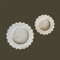 Wholesale Customization 1pc Sample Price D20x2CM Small Round Scallop Tray Storage Natural Marble Stone Travertine Trinkets Bowl 2