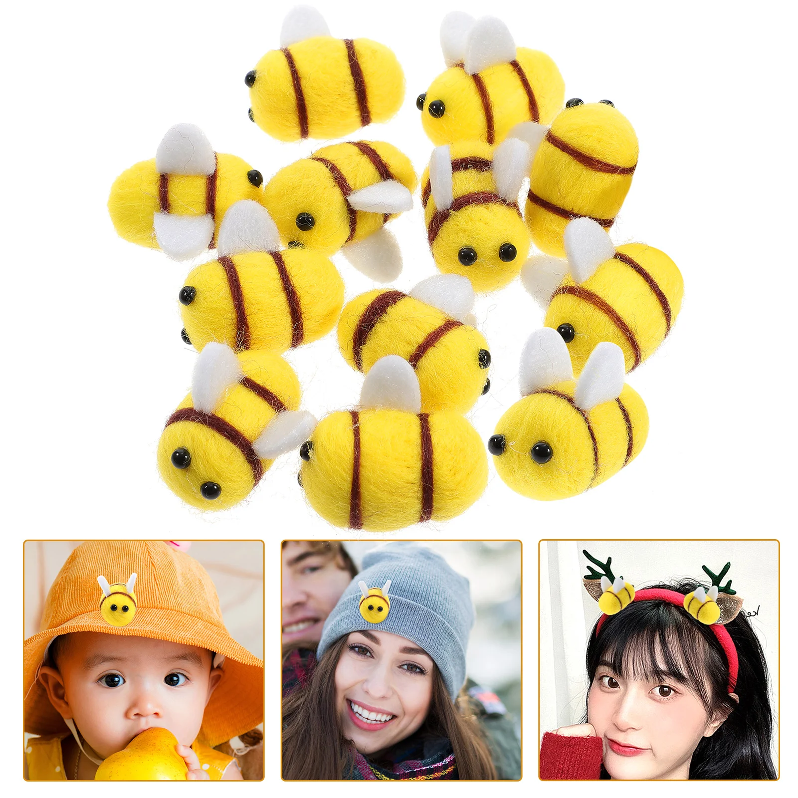 

Wool Felt Bee Decor Clothes Making Decortaive DIY Headwear Accessories Scrapbook Toys Craft Supplies