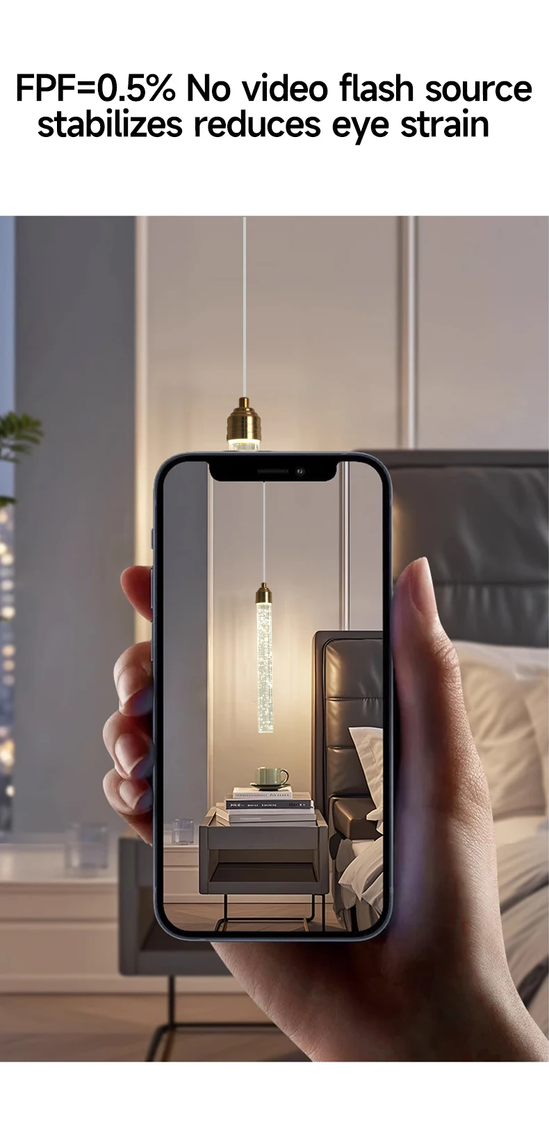 Luxury Crystal Pendant Light - Modern Gold Hanging Lamp for Living Room Bedroom Dining Room Decor