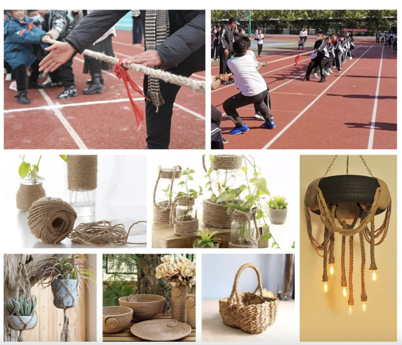 8mm10-50M Natural Jute Rope Twisted Cord DIY Craft Handmade Home Decoration Cat Climbing Frame 5m to 100m