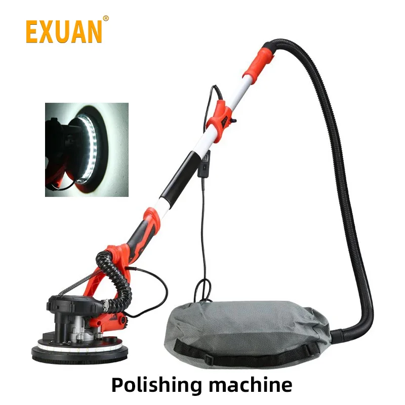 Foldable Adjust Speed Drywall Sander 1250W Wall Polishing Grinding Double Led Light Wall Long Rod Putty Sander Polisher Machine pneumatic light steel keel clamp punch pliers riveting free forceps air crimper plasterboard drywall tool