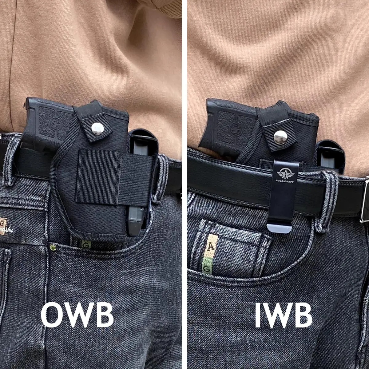 IWB/OWB Gun Holsters for Small Pistols: Ruger LCP 380, LCP MAX, II- Sig Sauer P365 P238- Walther PPK 380, CCP- S&W Beretta