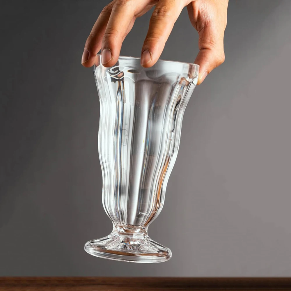 Plastic Milkshake Glasses, oz Old Fashioned Soda Glass Footed