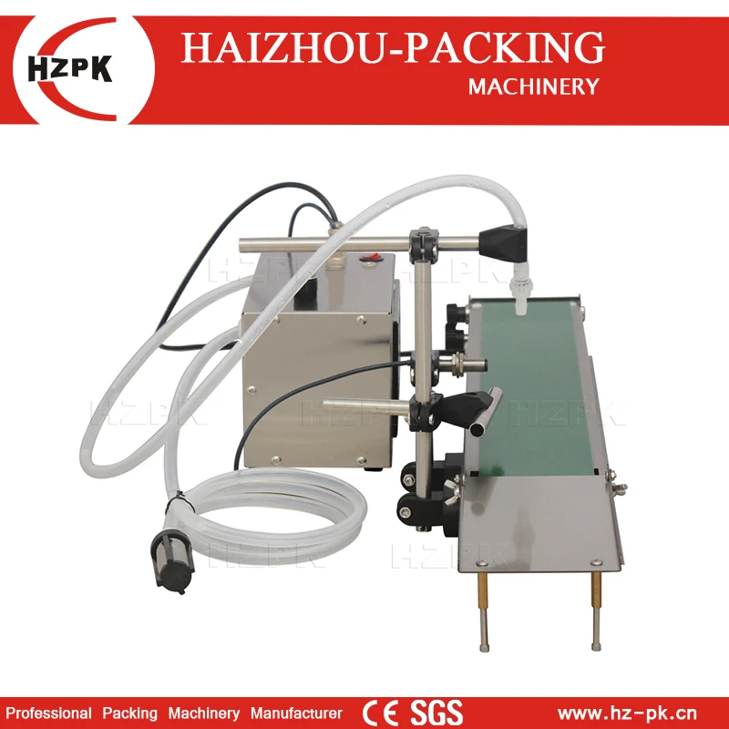 HZPK Table Top Digital Control Electric Small Volume Plastic Bottle Water Cosmetic Liquid Oil Filling Machine With Conveyor Auto 2