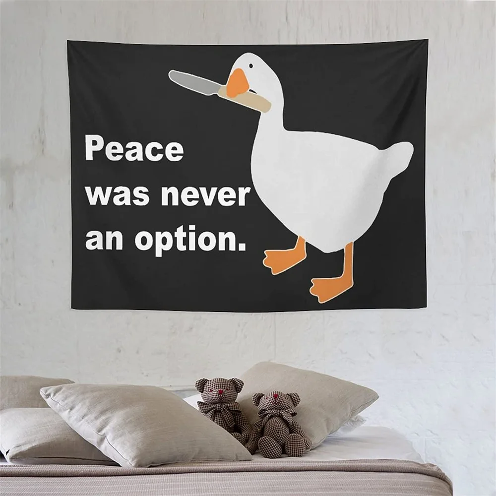 Peace Was Never An Option Tapestry Room Decor Aesthetic Goose Meme Tapestry Wall Hanging Background Carpets Home Decoration tapestry decorations