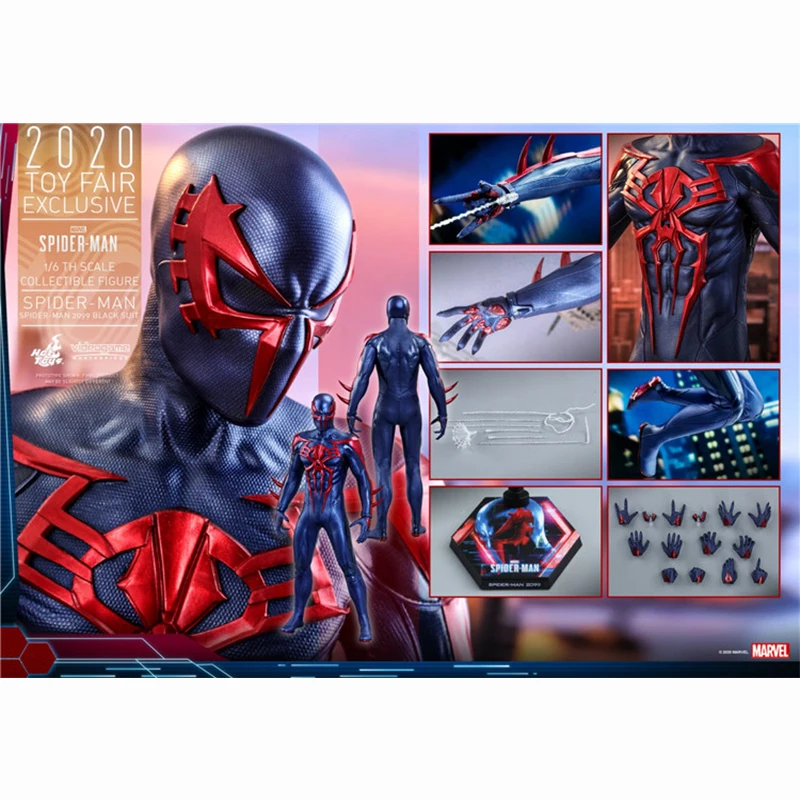 

Original Hottoys 1/6 VGM42 Spider-Man 2099 Black Suit 2020 Toy Fair Exclusine Marvel Anime Action Figures Collection Model Toys