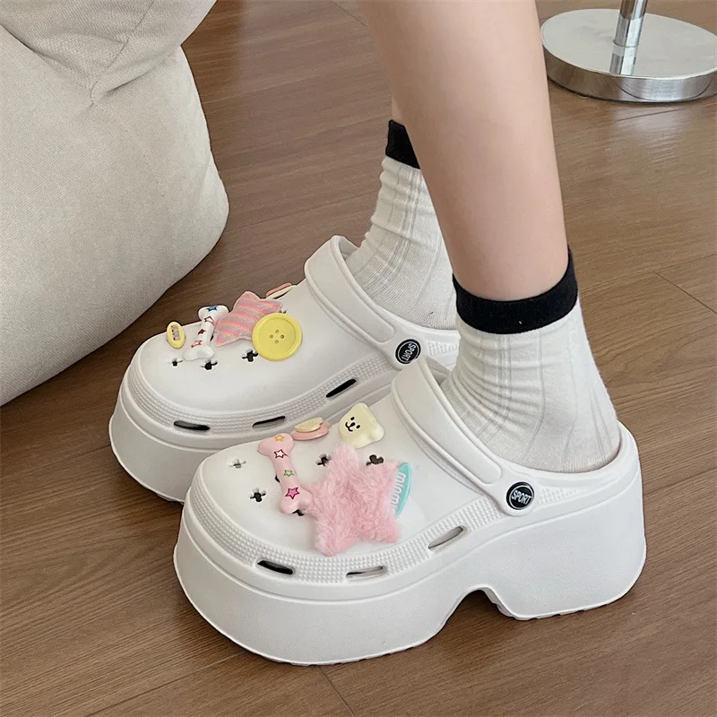 

Сандалии женские с дырками, удобные нескользящие босоножки для дома, мягкая подошва, тапочки для сада, лето 2024