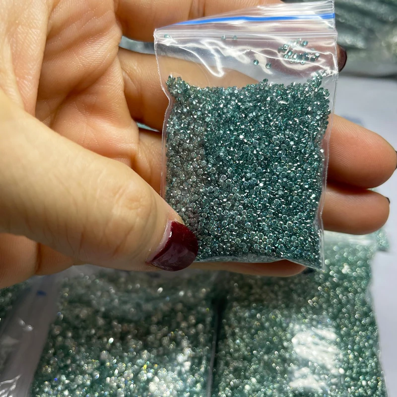 Blue Green Moissanite 0.7-14mm 1CT Small Size Loose Stones Gemstone Lab Grown Moissanite Diamonds For DIY Jewelry loose gemstones moissanite jewelry materials loose lab grown diamond lab grown loose diamond