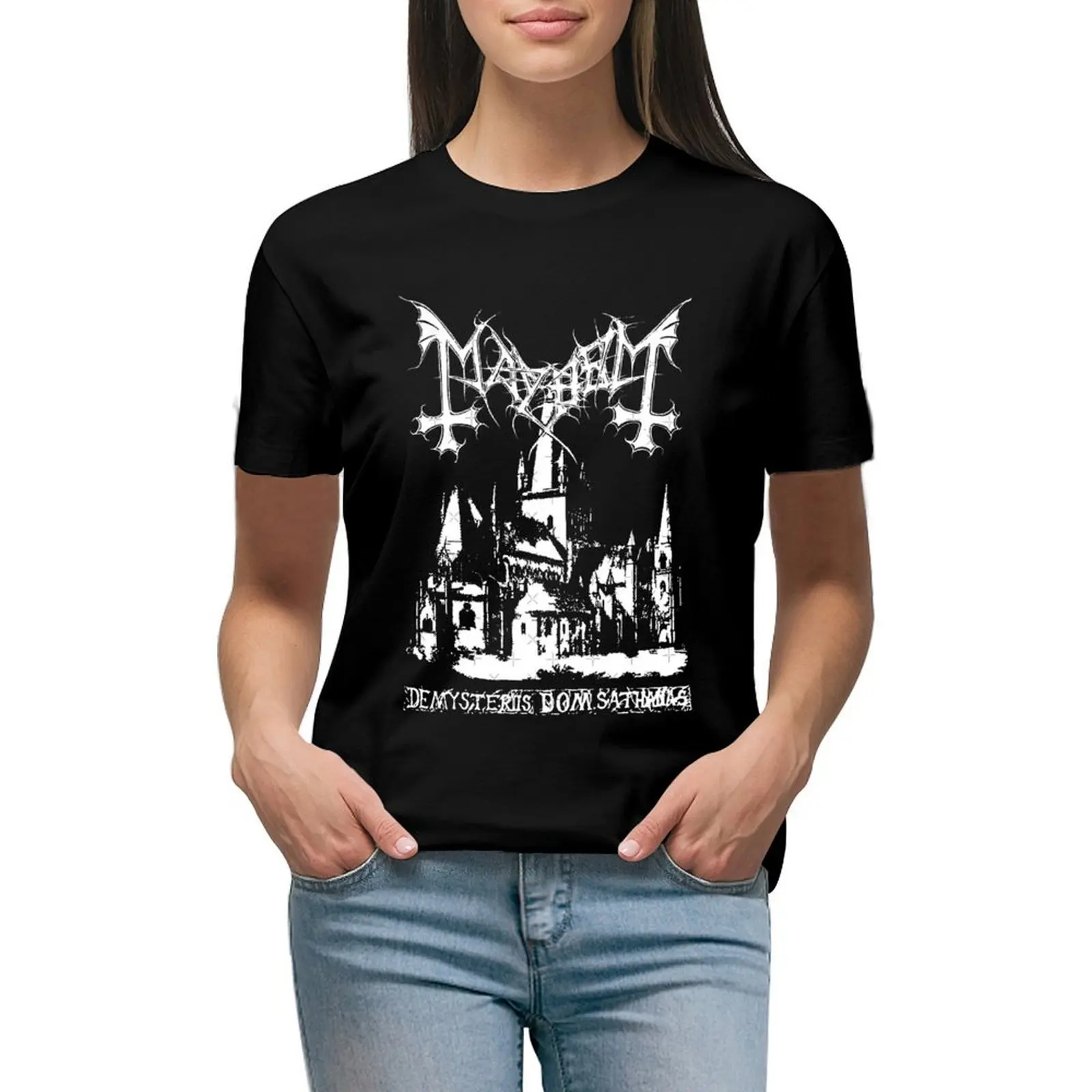 

Mayhem Norway Band Original Logo Fanart De Mysteriis Dom Sathanas T-shirt tops Short sleeve tee Woman T-shirts