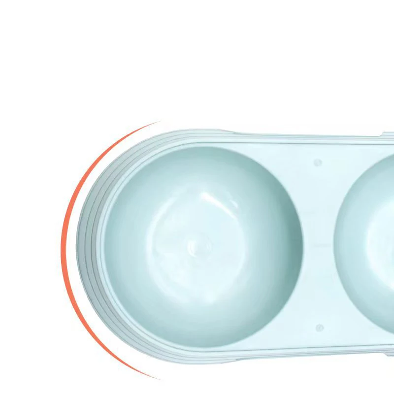 Title 5, Macaron Pet Double Bowl Plastic Kitten Dog Food...