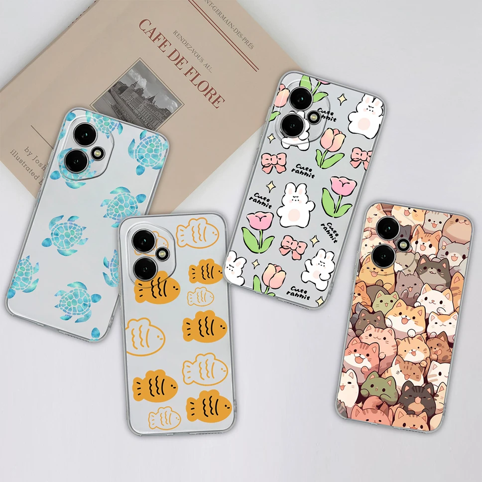 Elegant Floral Transparent Shockproof Phone Case - Soft TPU Silicone Back Cover