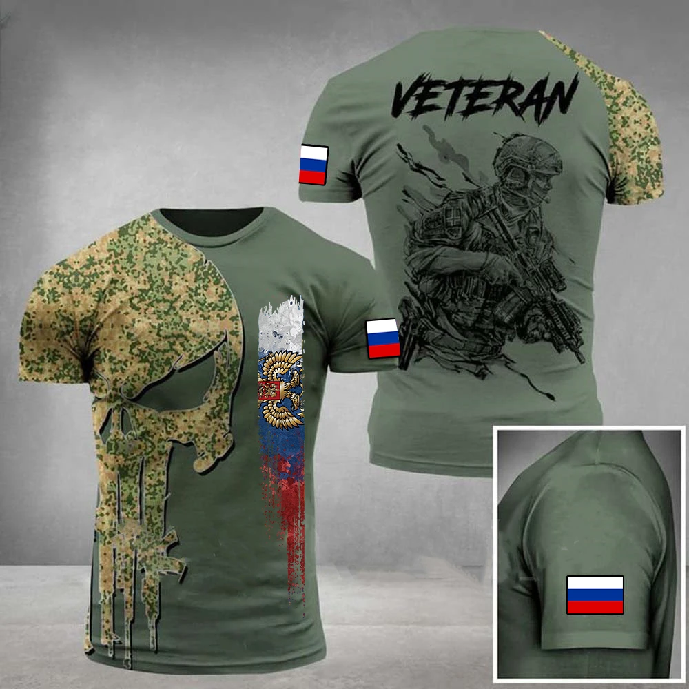 

Russian Army camouflage summer men's and women's T-shirts 3D printed special forces short sleeved tactical shirts men's clothing