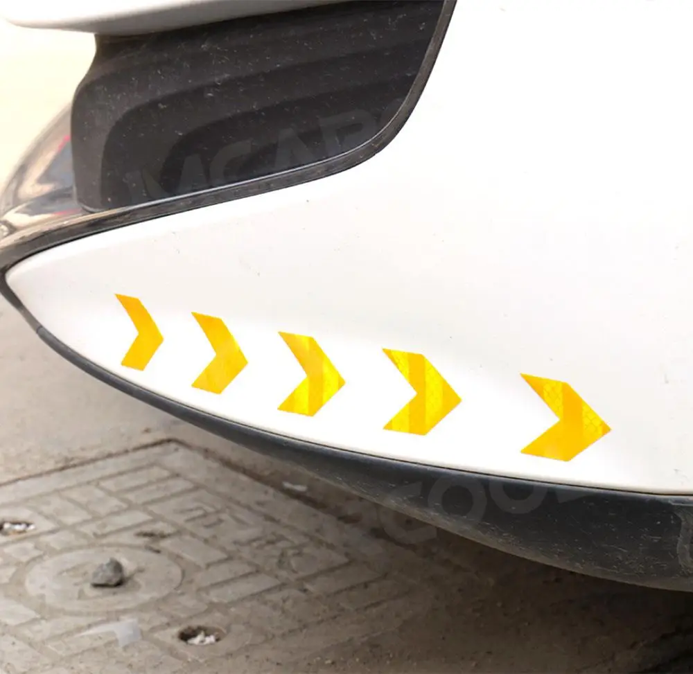 Reflective Tape 10PCS Arrow Reflective Adhesive Tape Sticker Decal Safety Caution Warning For Truck Motorcycle Bicycle Moulding