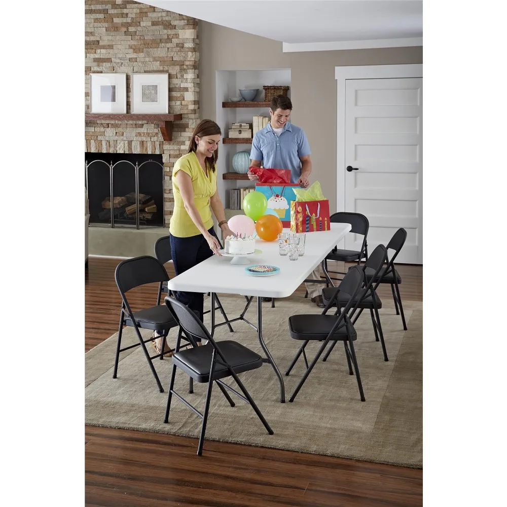 

Folding chair, 2-piece commercial furniture set, Vinyl Folding Chair (4 Pack), Blackconference chair