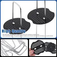 4/6 Inch Landscape Staples 11 Gauge Garden Staples, Galvanized Yard Lawn Stakes U-Shaped Pins Ground Anchors With 50 Gaskets 2