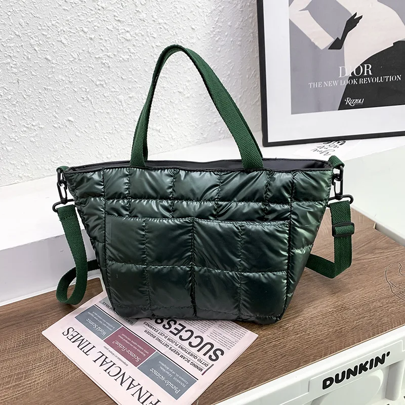 Nylon Quilted Women Handbags Fashion Cotton Padded Crossbody Bags for Women Designer Brands Down Space Shoulder Bag Purses 2022 