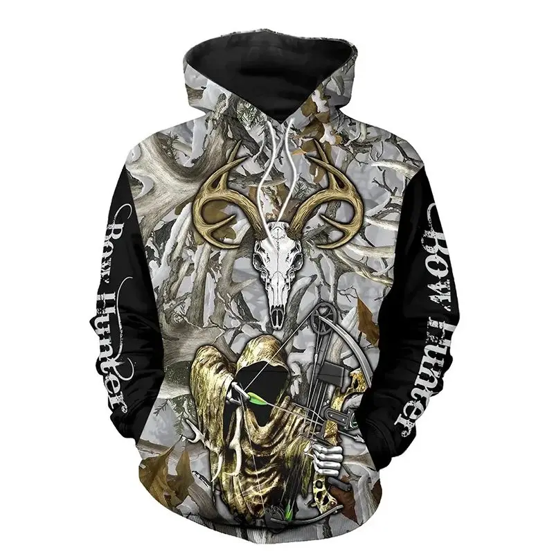 

New 2024 Street pullovers spring and fall neutral essential casual sportswear deer hunter 3D printed hoodie hoodie