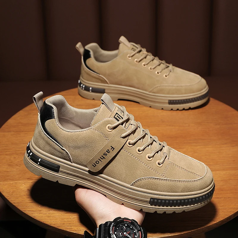 

Fashion Tooling Men's Shoes Autumn Winter Casual Lace-up Sneakers Outdoor Work Shoes Platform Non-slip Trekking Shoes for Men